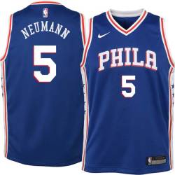 Blue Paul Neumann Twill Basketball Jersey -76ers #5 Neumann Twill Jerseys, FREE SHIPPING