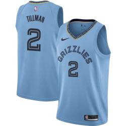 Beale_Street_Blue2 Xavier Tillman Grizzlies #2 Twill Basketball Jersey FREE SHIPPING
