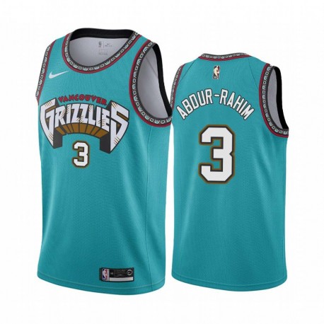 Green_Throwback Shareef Abdur-Rahim Grizzlies #3 Twill Basketball Jersey FREE SHIPPING