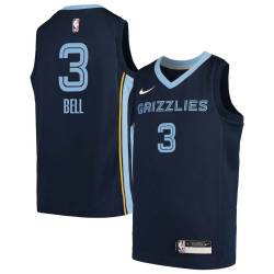 Navy2 Troy Bell Grizzlies #3 Twill Basketball Jersey FREE SHIPPING