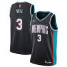Black_Throwback Troy Bell Grizzlies #3 Twill Basketball Jersey FREE SHIPPING