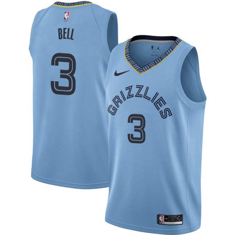 Beale_Street_Blue2 Troy Bell Grizzlies #3 Twill Basketball Jersey FREE SHIPPING