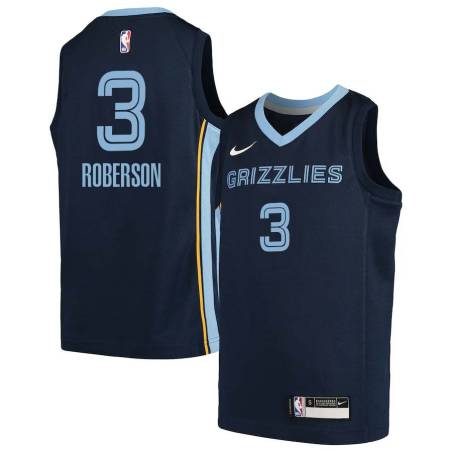 Navy2 Anthony Roberson Grizzlies #3 Twill Basketball Jersey FREE SHIPPING