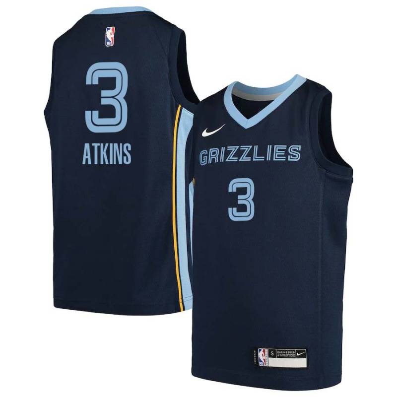 Navy2 Chucky Atkins Grizzlies #3 Twill Basketball Jersey FREE SHIPPING