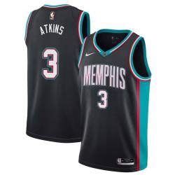 Black_Throwback Chucky Atkins Grizzlies #3 Twill Basketball Jersey FREE SHIPPING