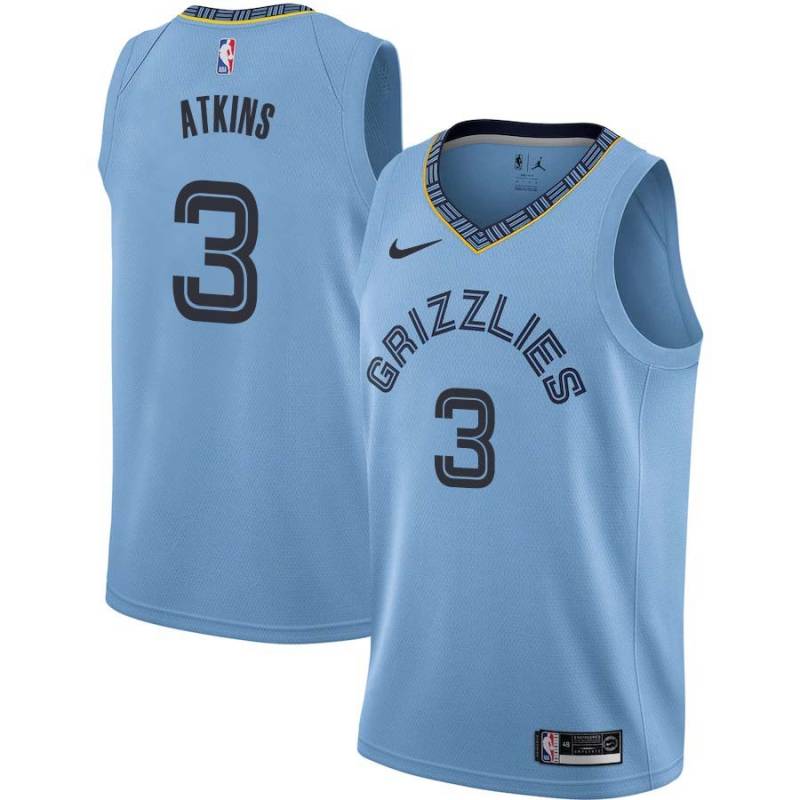 Beale_Street_Blue2 Chucky Atkins Grizzlies #3 Twill Basketball Jersey FREE SHIPPING