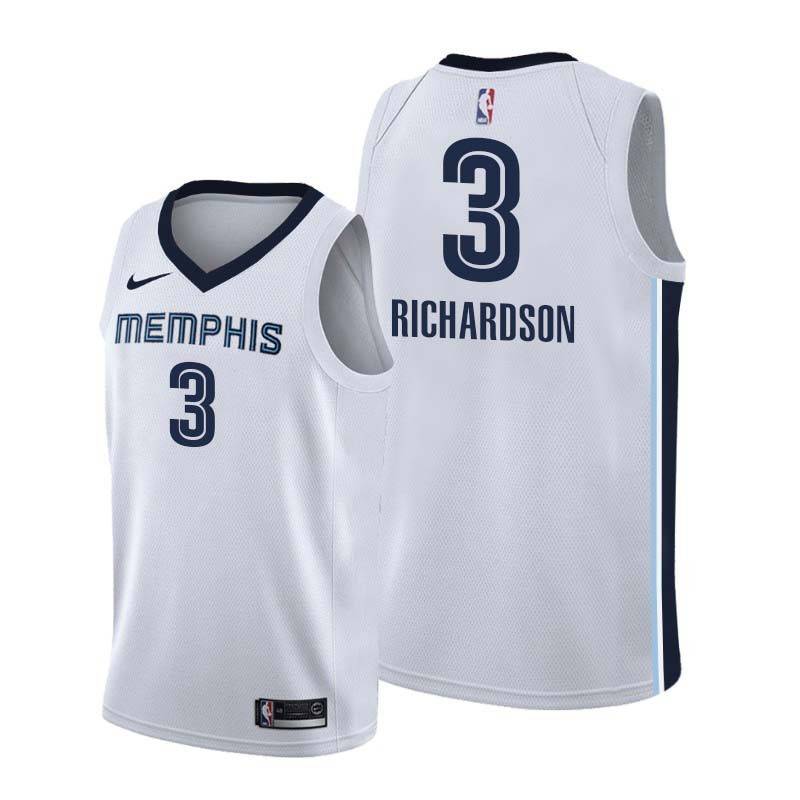 White Jeremy Richardson Grizzlies #3 Twill Basketball Jersey FREE SHIPPING