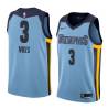 Beale_Street_Blue Darius Miles Grizzlies #3 Twill Basketball Jersey FREE SHIPPING