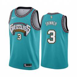 Green_Throwback Brian Skinner Grizzlies #3 Twill Basketball Jersey FREE SHIPPING