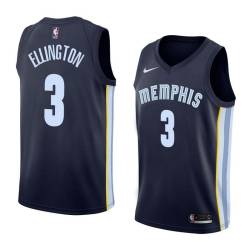Navy Wayne Ellington Grizzlies #3 Twill Basketball Jersey FREE SHIPPING