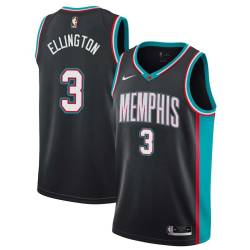 Black_Throwback Wayne Ellington Grizzlies #3 Twill Basketball Jersey FREE SHIPPING