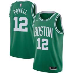 Green Dwight Powell Twill Basketball Jersey -Celtics #12 Powell Twill Jerseys, FREE SHIPPING