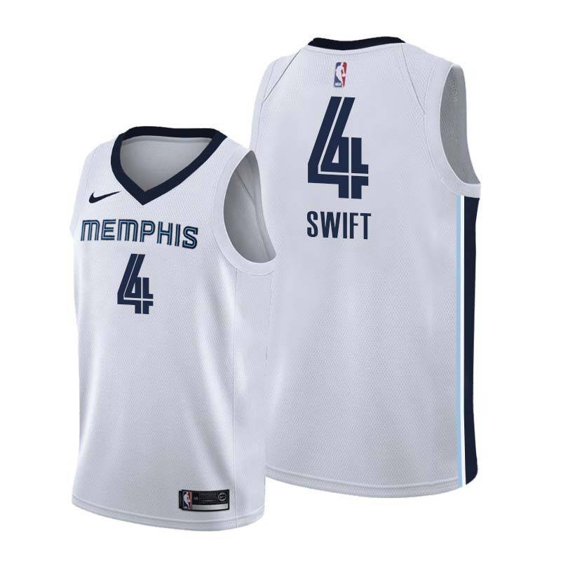 White Stromile Swift Grizzlies #4 Twill Basketball Jersey FREE SHIPPING