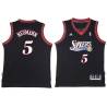 Black Throwback Paul Neumann Twill Basketball Jersey -76ers #5 Neumann Twill Jerseys, FREE SHIPPING