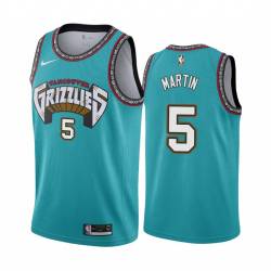 Green_Throwback Darrick Martin Grizzlies #5 Twill Basketball Jersey FREE SHIPPING