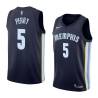 Navy Elliot Perry Grizzlies #5 Twill Basketball Jersey FREE SHIPPING