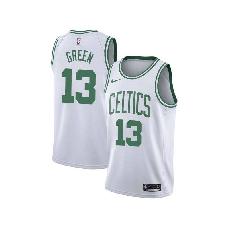 White Rickey Green Twill Basketball Jersey -Celtics #13 Green Twill Jerseys, FREE SHIPPING