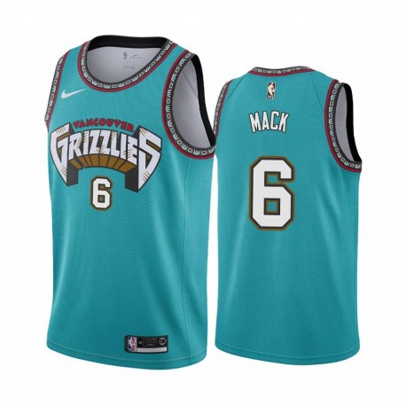 Green_Throwback Sam Mack Grizzlies #6 Twill Basketball Jersey FREE SHIPPING