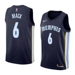 Navy Shelvin Mack Grizzlies #6 Twill Basketball Jersey FREE SHIPPING