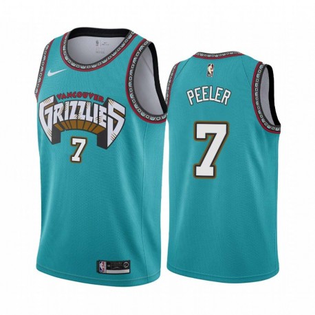 Green_Throwback Anthony Peeler Grizzlies #7 Twill Basketball Jersey FREE SHIPPING