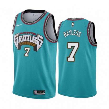 Green_Throwback Jerryd Bayless Grizzlies #7 Twill Basketball Jersey FREE SHIPPING