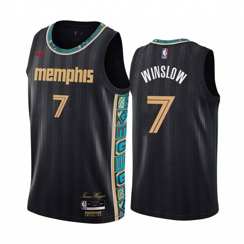 Black_City Justise Winslow Grizzlies #7 Twill Basketball Jersey FREE SHIPPING