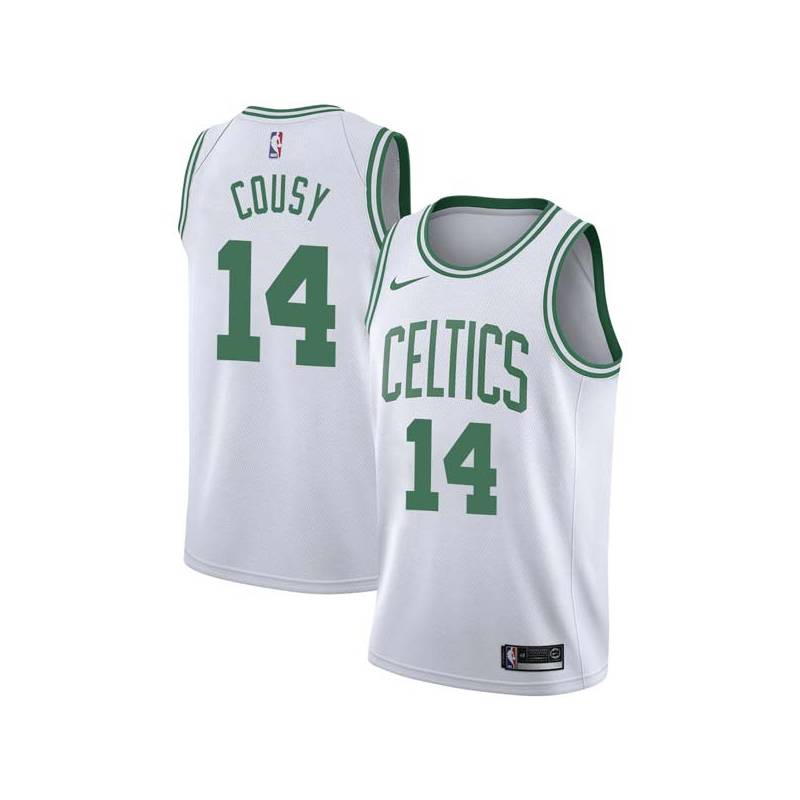 White Bob Cousy Twill Basketball Jersey -Celtics #14 Cousy Twill Jerseys, FREE SHIPPING