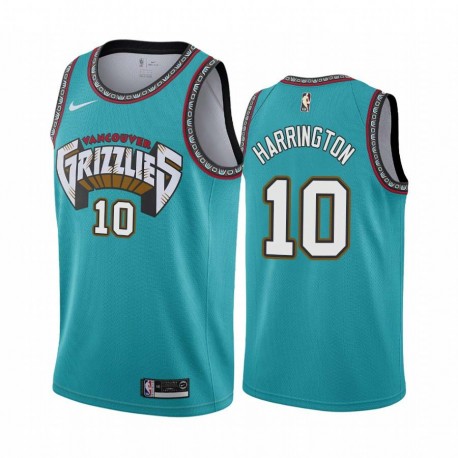 Green_Throwback Junior Harrington Grizzlies #10 Twill Basketball Jersey FREE SHIPPING