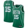 Green Ed Mikan Twill Basketball Jersey -Celtics #15 Mikan Twill Jerseys, FREE SHIPPING