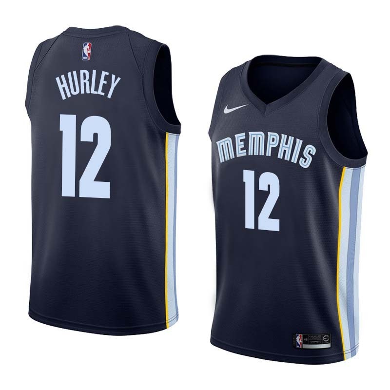 Navy Bobby Hurley Grizzlies #12 Twill Basketball Jersey FREE SHIPPING