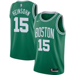 Green Tom Heinsohn Twill Basketball Jersey -Celtics #15 Heinsohn Twill Jerseys, FREE SHIPPING