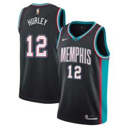 Black_Throwback Bobby Hurley Grizzlies #12 Twill Basketball Jersey FREE SHIPPING