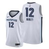 White Bobby Hurley Grizzlies #12 Twill Basketball Jersey FREE SHIPPING