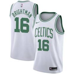 White Al Brightman Twill Basketball Jersey -Celtics #16 Brightman Twill Jerseys, FREE SHIPPING