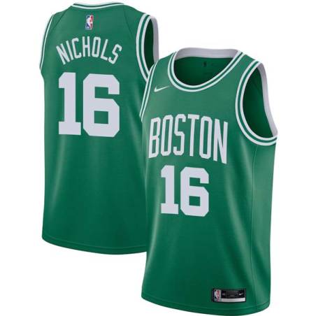 Green Jack Nichols Twill Basketball Jersey -Celtics #16 Nichols Twill Jerseys, FREE SHIPPING