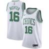 White John Richter Twill Basketball Jersey -Celtics #16 Richter Twill Jerseys, FREE SHIPPING