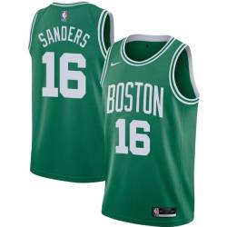 Green Tom Sanders Twill Basketball Jersey -Celtics #16 Sanders Twill Jerseys, FREE SHIPPING