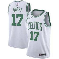 White Bob Duffy Twill Basketball Jersey -Celtics #17 Duffy Twill Jerseys, FREE SHIPPING