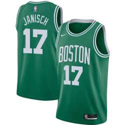 Green John Janisch Twill Basketball Jersey -Celtics #17 Janisch Twill Jerseys, FREE SHIPPING