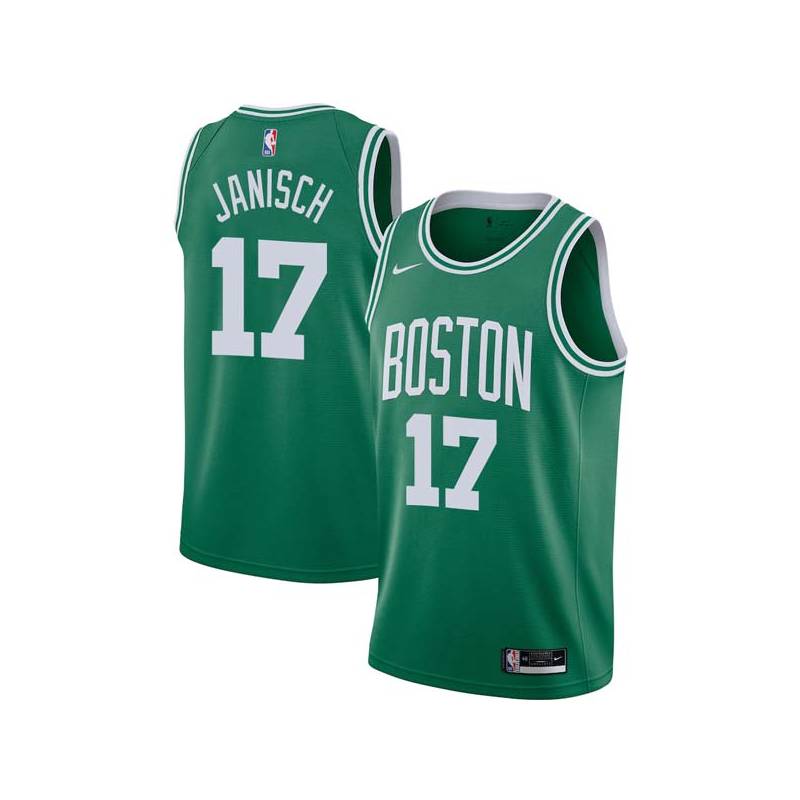 Green John Janisch Twill Basketball Jersey -Celtics #17 Janisch Twill Jerseys, FREE SHIPPING