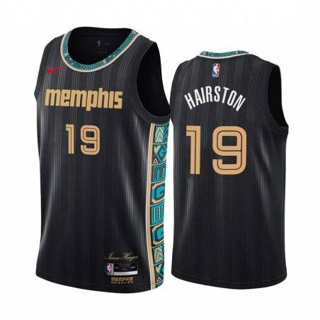 Black_City PJ Hairston Grizzlies #19 Twill Basketball Jersey FREE SHIPPING