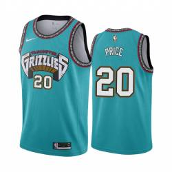 Green_Throwback Brent Price Grizzlies #20 Twill Basketball Jersey FREE SHIPPING