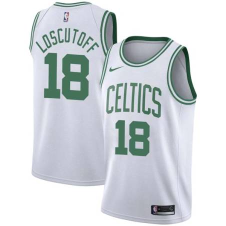 White Jim Loscutoff Twill Basketball Jersey -Celtics #18 Loscutoff Twill Jerseys, FREE SHIPPING