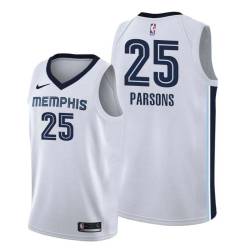 White Chandler Parsons Grizzlies #25 Twill Basketball Jersey FREE SHIPPING