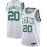 White Bob Houbregs Twill Basketball Jersey -Celtics #20 Houbregs Twill Jerseys, FREE SHIPPING