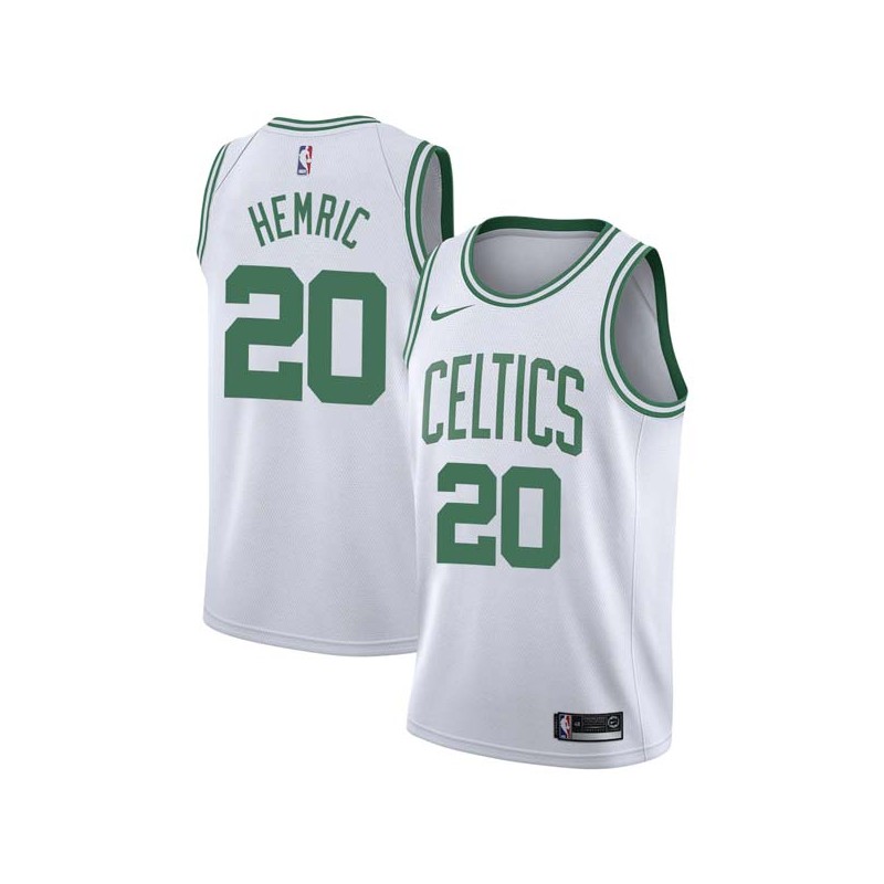 White Dick Hemric Twill Basketball Jersey -Celtics #20 Hemric Twill Jerseys, FREE SHIPPING