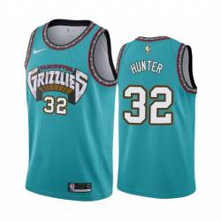 Green_Throwback Vince Hunter Grizzlies #32 Twill Basketball Jersey FREE SHIPPING