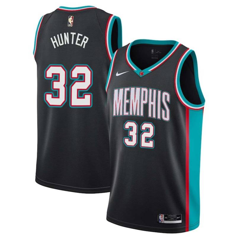 Black_Throwback Vince Hunter Grizzlies #32 Twill Basketball Jersey FREE SHIPPING