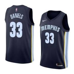Navy Antonio Daniels Grizzlies #33 Twill Basketball Jersey FREE SHIPPING