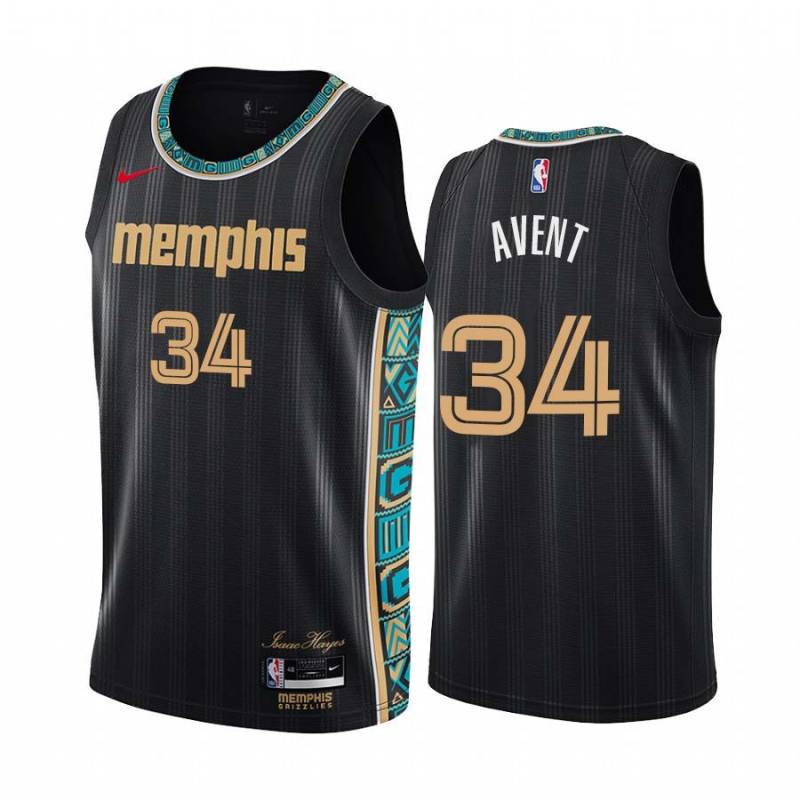 Black_City Anthony Avent Grizzlies #34 Twill Basketball Jersey FREE SHIPPING